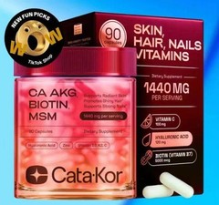 Cata-Kor Skin, Hair & Nails Supplement – Ca AKG – MSM – Hyaluronic Acid – Biotin