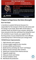 ARAZO NUTRITION L-Carnitine 1000mg Servings Maximum strength ex: 12/2024