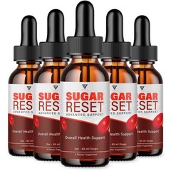 (5 Pack) SugarReset Advanced Support, Sugar Reset Liquid Supplement (10oz)