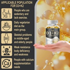 3 Pack – Vitamin D3 5,000 IU (as Cholecalciferol) K2 200mcg 360 Veggie Capsules