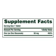 Nature’s Bounty Zinc 50 mg 400 Tablet Support Immume System EXP 02/2026