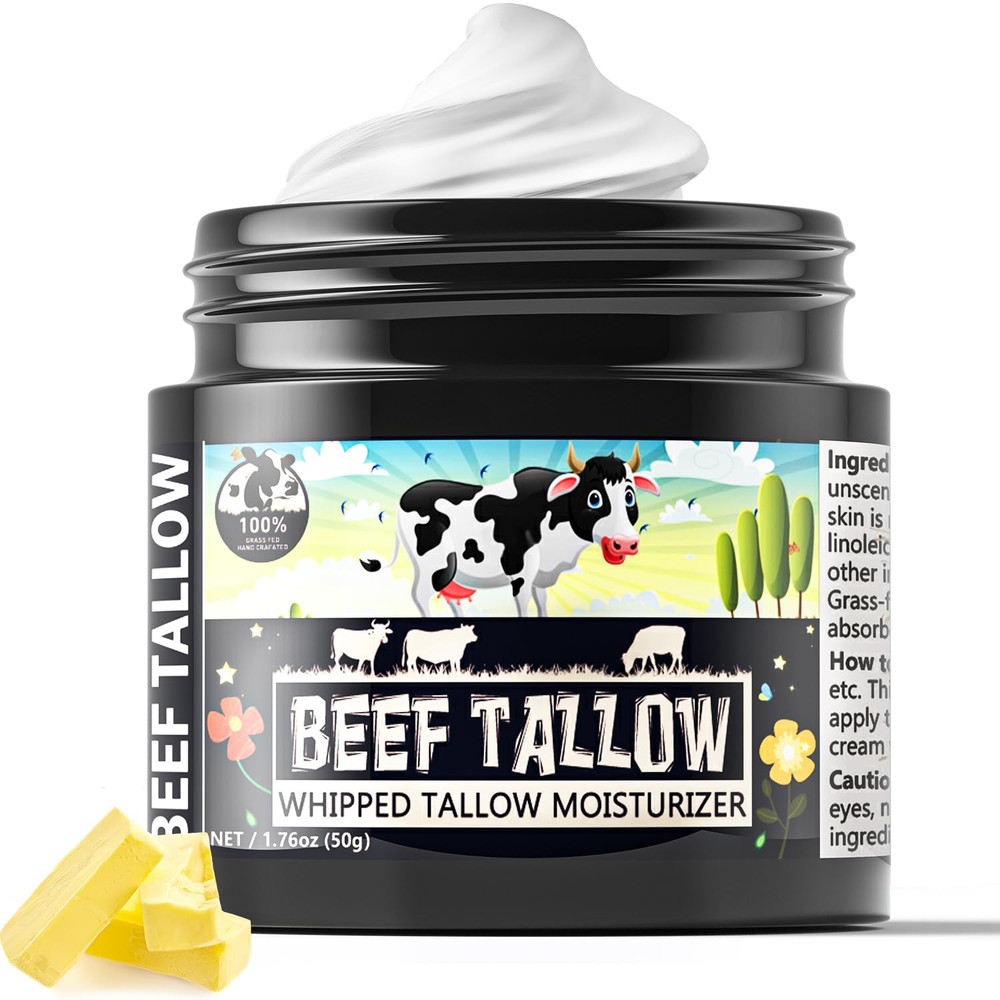 Beef Tallow Face Moisturiser – 100% Grass Fed Beef Tallow for Skin Care – Natura