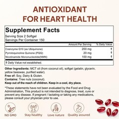 CoQ10 200mg Softgels with Coconut MCT Oil – Antioxidant Heart & Energy Support,