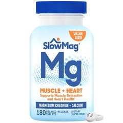 SlowMag Muscle + Heart Magnesium Chloride – Muscle & Heart Support, 180 Caps