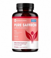 Pure Saffron Extract Mood & Energy Booster – Eye & Heart Health Support, 60 Caps