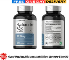 Hyaluronic Acid with MSM | 1000 mg | 120 Capsules | Non-GMO | Gluten Free USA