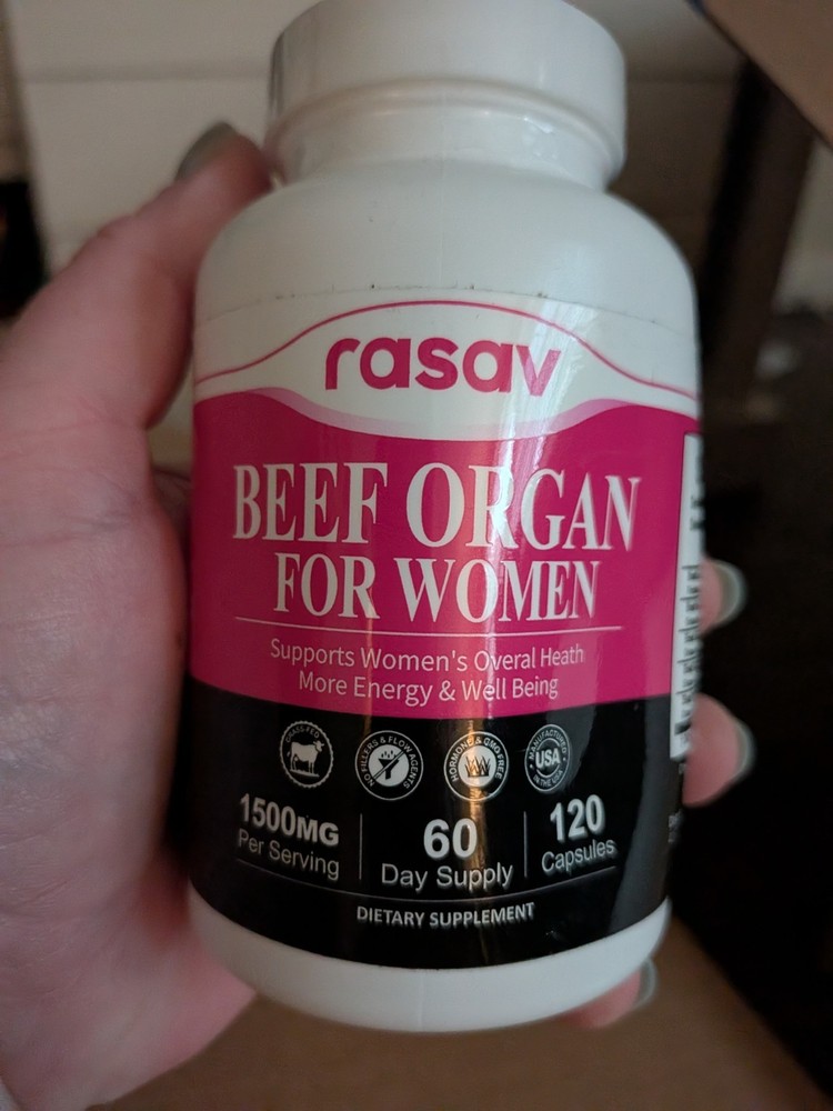 Rasav Beef Organ For Women 120 Capsules 1500mg Per Serving Best By 8/2027