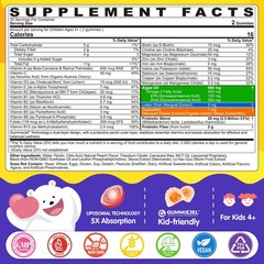 Kids Multivitamin Gummies + Iron, Kids Focus Gummies with Omega3, Brain Atten…