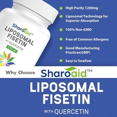 Liposomal Fisetin & Quercetin Capsules – 1200 mg Antioxidant Power – 60 Softgels