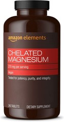 Amazon Elements Chelated Magnesium Glycinate, 270 mg per Serving. EXP : 10/26