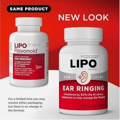 Lipo Flavonoid Tinnitus Relief For Ringing Ears Ear Health, 100 CT – Exp 2/2027+