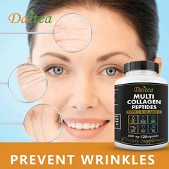 Collagen Peptides Types I, II, III, V, X 1200mg Pills Anti-Aging Skin Capsules