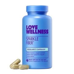 Love Wellness Sparkle Fiber | Fiber Supplement with Digestive Enzymes | Green…