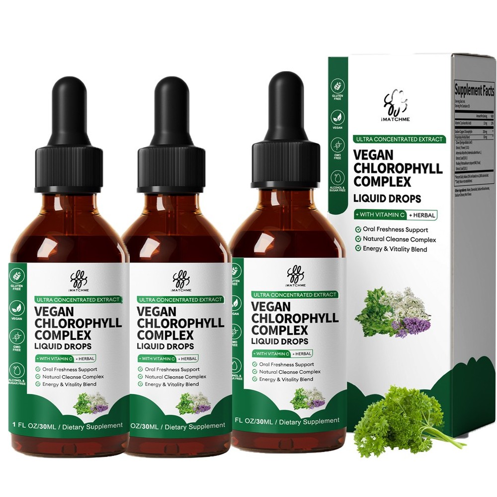 3x Chlorophyll Liquid Drops – 100% Natural Energy Booster and Immune Support