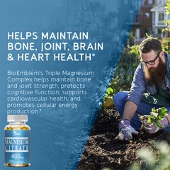 Magnesium Citrate 400mg Nerve&Muscle Function Cardiovascular Health 120 Pill