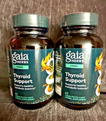 Set of 2 Gaia Herbs Thyroid Support 60×2=120 Vegan Liquid Phyto-Caps Exp 4/2028