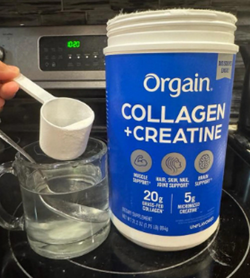 Orgain Collagen Peptides + Creatine Monohydrate Supplement for Women, 1.95 Lbs