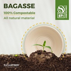 [50 COUNT]Harvest Pack PFAS FREE 32oz Paper Compostable Bowls Only, Round Hea…