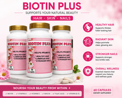 3 Biotin Plus Hair Skin Nails Vitamins Healthy Growth Beauty Formula Capsules