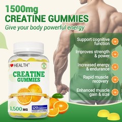 120 Counts Creatine Monohydrate Gummies – Increase Strength and Build Muscle