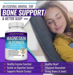 Magnesium Glycinate 525 MG Complex 90 Capsules125% DV High Absorption Magnesium