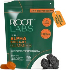 Root Labs 10-in-1 Alpha Shilajit 120 Gummies | 4000 mg Pure Himalayan Shilajit