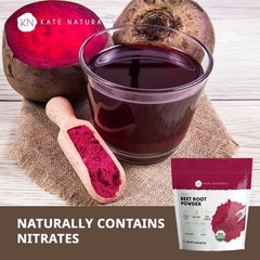 Kate Naturals Beet Root Powder Organic for Smoothie & Energy Boost.(8 OZ)