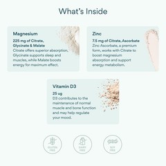 Bettervits Magnesium Glycinate, Citrate & Malate 225mg with Zinc & D3