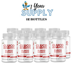 Gluco Benefits-Blood Support- 12 Bottles- 720 Capsules