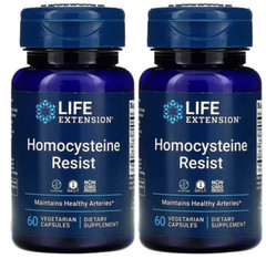Homocysteine Resist 2X60 Caps Life Extension Folate/Vitamin B6/Vitamin B12