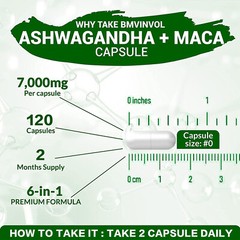 Ashwagandha & Maca 7000mg – Men’s Health,Testosterone Booster,Energy & Endurance