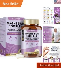 10-in-1 Magnesium Complex with Probiotics & Digestive Enzymes – 120 Capsules