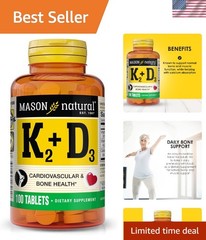100 Tablets of Vitamin K2 + D3 with Calcium for Optimal Bone Strength