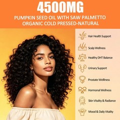 Pumpkin Seed Oil with Saw Palmetto, 4500mg Max Strength per Serving- 50 Servings