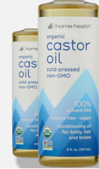 2x 1/28 Home Health Castor Oil Cold Pressed & Cold Processed, 8 Oz