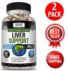 (2 Pack) Liver Support 60Ct, Cleanse, Detox & Repair Formula 22 Herbs MilkThist