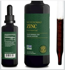 Global Healing Organic Zinc Supplements Liquid Pure Drops Immune USDA 2 fl oz