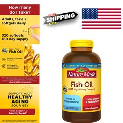 Fish Oil Omega 3 Supplements 1000mg Softgels 320 Count Heart Health Support