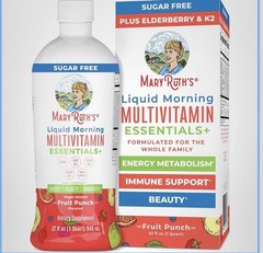 MaryRuth Organics Liquid Morning Multivitamin 12/2027 Fruit Punch 32floz