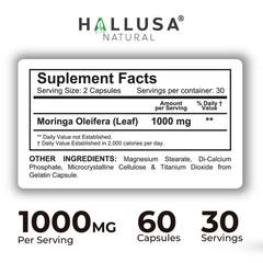 HALLMORINGA 1000 MG – Superfood Supplement Skin Health & Immune Support – 60