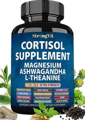 Natural Cortisol Management – Magnesium, Ashwagandha, & L-Theanine – 60 Capsules