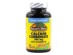 Calcium Carbonate Supplements with Vitamin D3 400 IU 600 mg Tablets for Bone