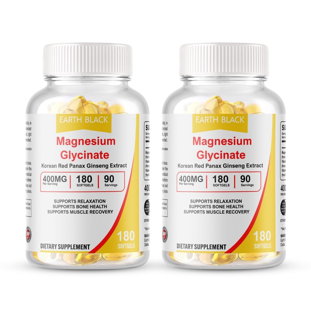 Magnesium Glycinate 400mg 360 Softgels For Sleep, Stress Relief Support Bone