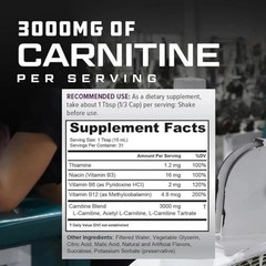 NEW Cutler Nutrition Liquid Carnitine 3000 for Energy and Recovery- sweet orange