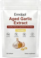 Odorless Garlic 7500mg Per Servings, 300 Softgels | 2 Years Aged Garlic Extra…