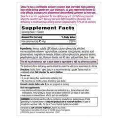 Slow Fe 45mg Iron Supplement for Deficiency, 60 Count (Pack of 1)
