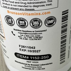 Bronson Vitamin B Complex with C – Immune 250 Count 250 Pack of 1