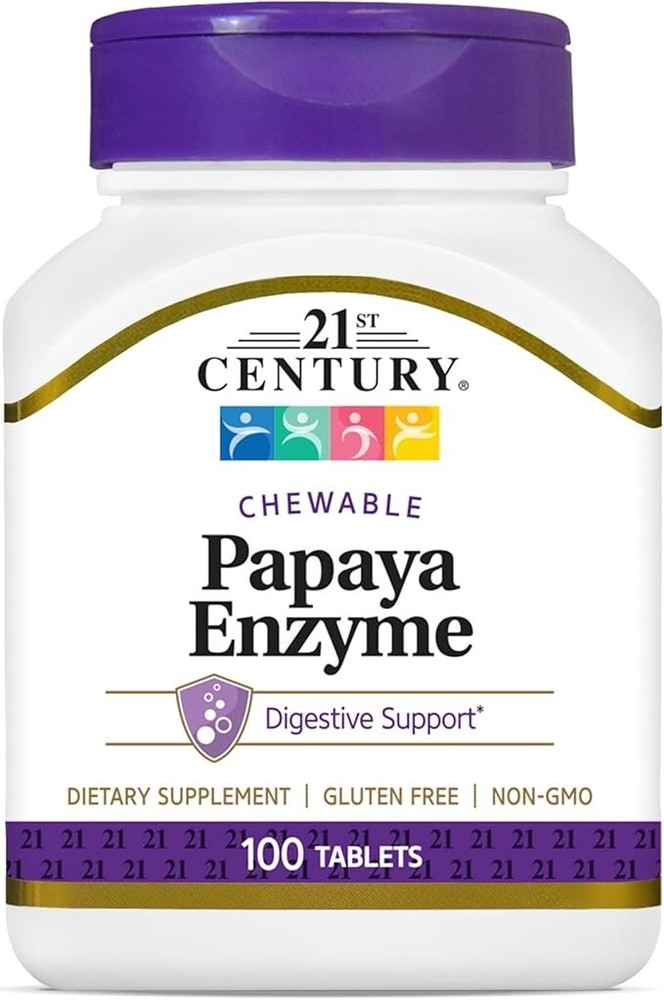 Papaya Enzyme Chewable Tablets, Tropical, 100 Count