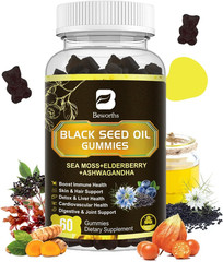 Beworths Black Seed Oil & Sea Moss Gummies 60 Count ~ Exp 4/27