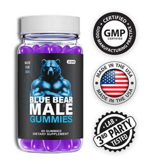 (1 Pack) Blue Bear Male Gummies, BlueBear Performance Gummys for Men
